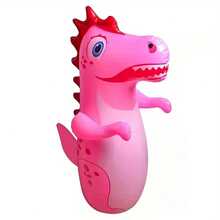 Colorful Dinosaur Inflatable Punching Bag - Vertical Righting, Durable PVC, Pink/Green/Yellow Sports & Fun, Suitable For Game Room, Dinosaur - Multicolor - View 12