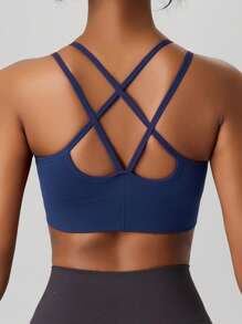 Women's Fashion Backless Racerback Slim Spaghetti Strap Outdoor Sports Tank Top, Spring/Summer