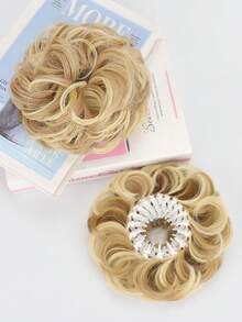 Gold Bird's Nest Retractable Claw Clip Messy Updo Hair Piece Messy Wavy Updo Extension Messy Updo Hair Stuck In Synthetic Updo Ponytail Extension - Gold - View 8