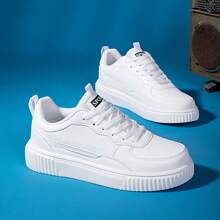 Unisex 36-45 Casual Shoes, Women's Leisure Shoes & Men's Athletic Shoes, Lace-Up Soft Bottom Flat Comfortable Men's Shoes, Lightweight Low-Top Daily Shoes, Color Block Round Toe Lace-Up Skate Shoes, Men's Casual Trainers