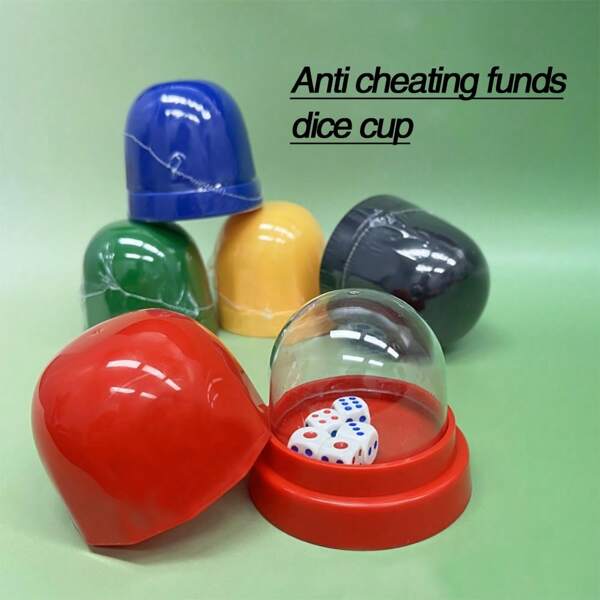 1pc Gambling Cheating-Proof Dice Cup With Transparent Cover, Entertainment Gaming Dice Cup