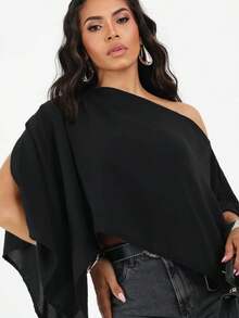 Blouse, Cape, Multi-Shape, Boho Chic, Fall/Winter Fashion - màu đen - Xem 2