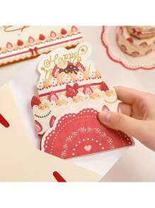 1 Stück 3D Pop-Up "Alles Gute zum Geburtstag" Karte mit Tortentop - personalisierte englische Glückwünsche für Frauen, Männer, Mütter, Ehefrauen, Ehemänner, Jungen, Mädchen - Sondergelegenheit Geburtstags Deko, faltbare kreative Segenswünsche, süße Geburtstagsgeschenke