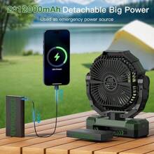FRIZCOL 3-In-1 Camping Fan - 24000mAh/12000mAh Portable Fan Rechargeable - 9-Inch Battery Powered Fan(140Hrs/70Hrs) - USB Fan With Light & Remote For Indoor, , Tent, Travel, BBQ, Fishing, Jobsite Cooler Fan Airconditioning Fan Rechargeable Campingfan