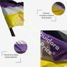 Picky Accessories Bandera No Binario Pride Orgullo Gay Grande Lgb - Blanco - Ver 7