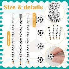 6/10/30 运动铅笔、趣味木铅笔、2B 铅笔、运动主题生日派对礼物、学校办公用品（足球主题）