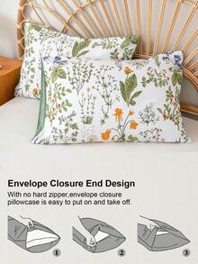 Bộ ga trải giường họa tiết hoa 3 món (1 ga trải giường và 2 vỏ gối), mềm mại và thân thiện với da, phù hợp cho mọi mùa. - Nhiều màu - Xem 7