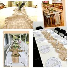 1 pieza, 90*180cm Cheesecloth Runners de mesa bohemios de poliéster, Runners de mesa plisados con atmósfera, Cubiertas de mesa de unicolor, Decoración de sobremesa para fiestas, Decoración para el hogar, Decoración de la mesa del comedor, Decoración de habitaciones, Decoración de bodas, Regalos de cumpleaños de verano, Útiles escolares de vuelta al colegio - Multicolor - Ver 5