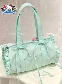 Sanrio 1pc Sanrio Hello Kitty Large Capacity Travel Bag, Mint Green Women Shoulder Bag, Handbag, Zipper Closure, Ideal Gift For Daily Commute, Short Trip, Outdoor, Street Photography, Christmas