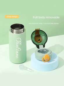 1pc Customized Name Stainless Steel Water Bottle With Silicone Straw, Personalized 320ml Insulated Tumbler, Customized Stainless Steel Leak-Proof Water Bottle, Ideal Gift For Back To School, Birthday, Graduation, Suitable For Boys, Girls, Teens - Multicolor - View 4