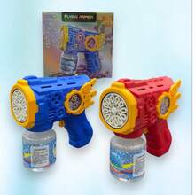Automatic Bubble Blower Machine, Colorful, Kids Toy, Blue Red, 50ML - Pink+Battery - View 3