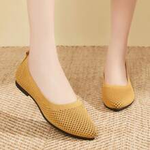 Women's Daily Hollow-Out Flat Heel Casual Shoes - Camel - View 1