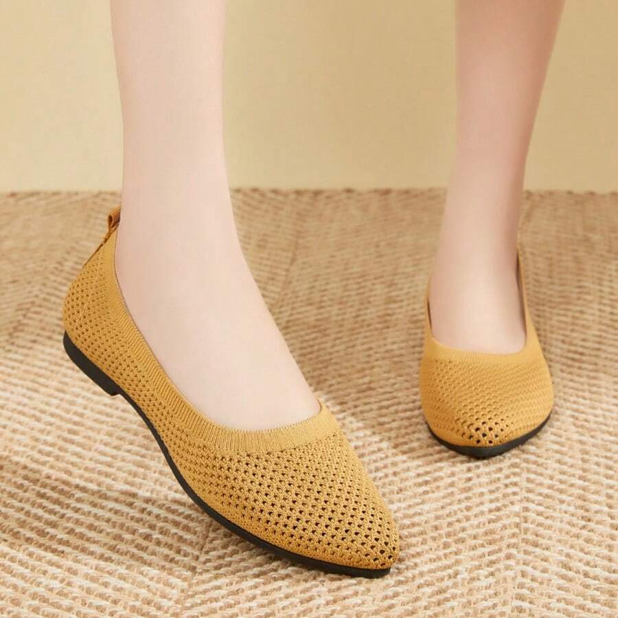Women's Daily Hollow-Out Flat Heel Casual Shoes - Camel - View 1