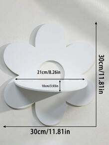 1Pc Wooden Flower Wall Shelf – Boho Wall Mounted Storage Rack, Decorative Floating Shelf For Bedroom, Living Room, Nursery, Aesthetic Hanging Display For Plants, Crystals & Decor