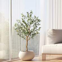 Artificial Olive Tree 120cm / 150cm / 180cm, Large Artificial Plants Fake Plastic Plants In Pot For Home Decor Room Decoration Bedroom Decoration - Green - View 3