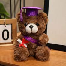 Graduation PhD Cap With Teddy Bear Ribbon | Creative Graduation Souvenir, Plush Teddy Bear Doll, Dorm Decor Photo Prop, Gift For Teacher, Classmate, Friend For Graduation Season