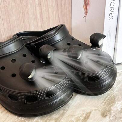 2/4/8件装户外露营洞鞋头灯成人鞋子装饰防水鞋灯三种灯光效果