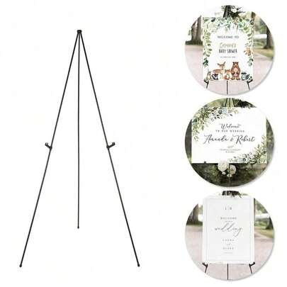 1PC Giá đỡ giá vẽ có thể gập lại 66 inch, Giá đỡ giá vẽ biển báo tiệc mừng em bé - Giá đỡ trưng bày di động - Chịu được 5 pound" cho Biểu ngữ tiệc mừng em bé và Trưng bày áp phích Giá đỡ giá vẽ bằng kim loại có thể điều chỉnh trên mặt đất và trên bàn, Giá đỡ giá vẽ bằng kim loại có thể điều chỉnh trên sàn lớn Đế đen Quà tặng Phục sinh, Giá đỡ giá vẽ cơ bản cho đám cưới Áp phích sàn tức thì Nhẹ có thể thu gọn Trang trí ngoài trời cho tiệc cưới sinh nhật
