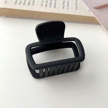 4个方形黑色、棕色、绿色、粉色轻质塑料发夹，时尚百搭优雅发饰，适合日常外出、洗脸、沐浴、发型设计、化妆、搭配服装，也可作为装饰发夹使用，优雅爪夹。 - 彩色 - 查看 4