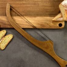 Cirelle 1 件装面包弓形刀，适用于自制面包 - 15.3 英寸木制酸面包刀，锯齿锯面包切刀，采用优质不锈钢，适用于百吉饼、法棍面包等 - 酸面包切片机工具，适用于节日 - 彩色 - 查看 6