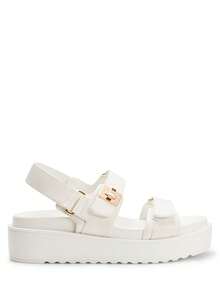 Women's Wedge Sandals,Comfortable Platform Dress Shoes, Round Toe Casual & Dressy Flatform Summer Sandals With Adjustable Straps - White - View 4