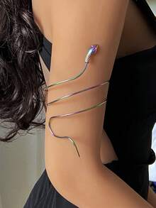 1pc Multi Pattern Optional Women's Armband, Butterfly, Flower, Snake Shaped, Hollow Opening Armband, Suitable For Daily Wear And Vacation Wear