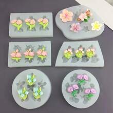 1pc Flower Silicone Mold A Variety Of Flowers Shape Silicone Mold DIY Flower Bunch Mold Soft Mold DIY Handmade Soap Mold Aromatherapy Candle Making Earring Making Plaster Polymer Clay Decorating Supplies Perfect For Home Wedding And Party Decorations Aromatherapy Candle Resin Wax Mold