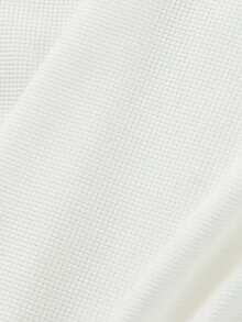 Men's Casual Waffle Snap Button Short Sleeve Shirt - White - View 5