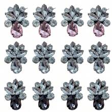 1-20pcs/Set Handmade Self-Adhesive Diamond Rhinestone Multicolor Water Drop Glass Decoration, Suitable For Shoes, Clothing, Bags, Accessories, Hair Clips, Non-Woven Fabric Clothing Accessories, Elegant Quality And Careful Craftsmanship