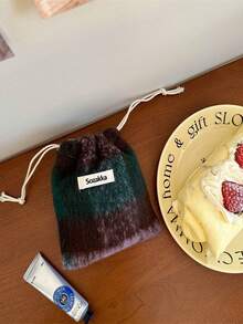 Woolen Storage Bag Small Cloth Bag Lipstick Bag Portable Cosmetic Bag Female Storage Cosmetics Drawstring Bag - Multicolor - View 8