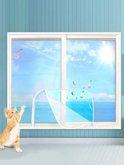 1 Piece,U-Shaped Zipper Screen Window,Self-Adhesive And Reusable Mosquito Nets For Windows, Anti-Mosquito Window Screens, Tulle, In Summer Washable Mesh,Insect Mosquito Nets For Window Screen Mesh Tulle Invisible Black Fiberglass Against Mosquitoes And Flies