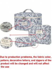 3pcs/Set Makeup Bag, Travel Cosmetic Bag, Multi-Functional Toiletry Bag, Portable Organizer Pouch For Women And Men Summer Travel, Vacation Home Bathroom Decor Holiday Makeup Organizer Bathroom Accessories Back To School - Multicolor - View 11