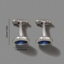 1 Pair Fashionable Minimalist Business Style Stainless Steel Round Cuff Links, Suits Wedding Party Groom And Groomsmen Shirt, Great Gift For Father's Day And Wedding Season