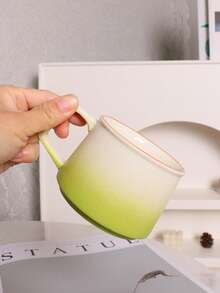 1 Stück 270ml Tasse im Ins-Stil aus Keramik mit Griff, Farbverlauf, Farbverlauf Farbe Latte Tasse, hochwertiger Nachmittagstee Tasse, modischer Becher/Rührkrug, Damen Bürotasse - Kaffeetasse mit Farbverlauf - Übersicht 6