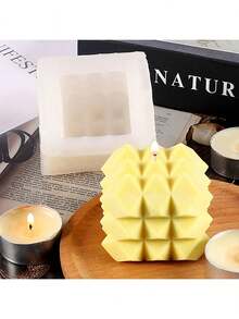 Diamond Cube DIY Handmade Fragrance Plaster Multifunctional Silicone Mold - White - View 4