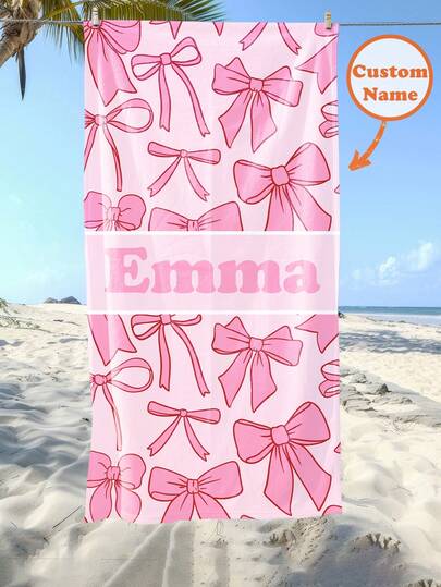 Personalized Kids Beach Towel,Summer Birthday Gift For Kids,Summer Vibes,Girls Beach Trip,Custom Beach Towel,Swimming Pool,Beach Decor,Multi-Functional,Ornamental,Letter,Stylish,Modern,Colorful,Cute,Adorable,Casual,Soft,Custom,Personalised,Unique,Customized,Baby Gifts,Ideal Gifts For Him,Ideal Gifts For Her,Son,Daughter,Customized Kids Towels & Bathrobe,Easy Comfort