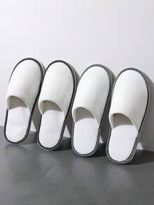 5双酒店一次性拖鞋加厚防滑便携居家客栈旅行男女通用内长27cm适用于春夏秋冬 - 白色 - 查看 2