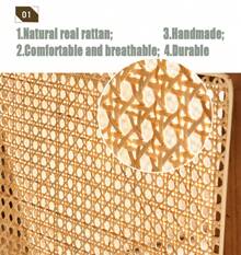 NIUTN Comoda poltrona in rattan con schienale alto Poltrona in rattan con braccioli larghi Con cuscini in maglia di cotone e lino e cuscino in rattan sedia Club
