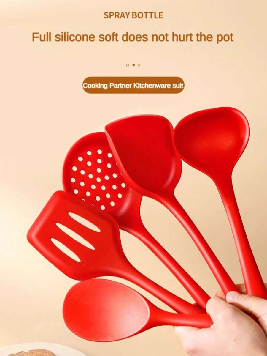 [Offre limitée] Indispensables de cuisine en silicone 1-5 pièces - Set de spatules anti-adhésives résistantes à la chaleur, louches et passoires (Lavable au lave-vaisselle/Cadeau parfait!)'
