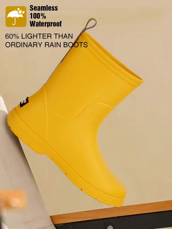 CREATURE HABITS Women's Waterproof Non-Slip Soft Comfortable Lightweight Rainboots, Mid-Calf Macaroon Color Rain Boots, Suitable For Rainy Days, Commuting, Outdoor Activities, Made Of EVA Material