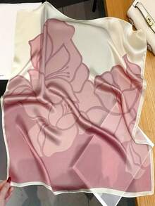 1pc Floral Print Casual Polyester Scarf/Headscarf For Women, Fashion Versatile Square Scarf,Suitable For Spring, Summer, Autumn - Multicolor - View 5