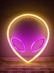 1pc Alien Neon Light, LED Atmosphere Lamp Room Decor Unique Shaped Light, Bedside Desk Decor, Decorative Ambient Light, Boy's Bedroom Decor, Memorialize Family, Or Birthday/Holiday Gift For Couples, Partner, Family, Friend - Personalized, Distinctive Ideal Present