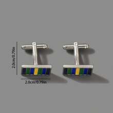 1 Pair Fashionable Minimalist Geometric Stainless Steel Cufflinks, Casual Business Style, Suitable For Groom And Groomsmen Suit And Shirt, Father's Day Or Wedding Season Gift - Silver - View 6