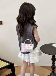 Mini Glitter Decorated Fashion Faux Pearl Evening Clutch