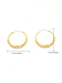 Gold Tone Large Hoop Earrings, Suitable For Pierced Ears, Gold Earrings, Pierced Jewelry, Women/Girls Accessories, Jewelry Gift - Gold - View 5