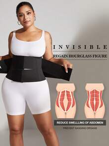 1 件女士加大码黑色束腰带，高压缩塑身束腰带