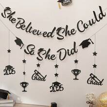 She Believed She Could So She Did Graduate 2025 Celebration Banner Hanging Decoration For Graduation Party - Multicolor - View 2