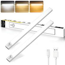 櫥下廚房燈，300mAh USB Type-C 充電式可調光衣櫥燈，3 種模式、3 種色溫夜燈，磁吸式壁燈，適用於廚房、臥室、玄關和樓梯 - LED照明 - 查看 2