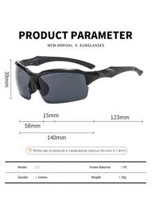 1pc/2pcs/3pcs Men's Sporty Half-Frame Polarized Mirrored Glasses, Classic Fashion Style Suitable For Costume, Hiking, Trekking, Cycling, Windproof Eyewear, Recommended As Gifts
