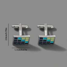 1 Pair Fashionable Minimalist Geometric Stainless Steel Cufflinks, Casual Business Style, Suitable For Groom And Groomsmen Suit And Shirt, Father's Day Or Wedding Season Gift - Silver - View 9